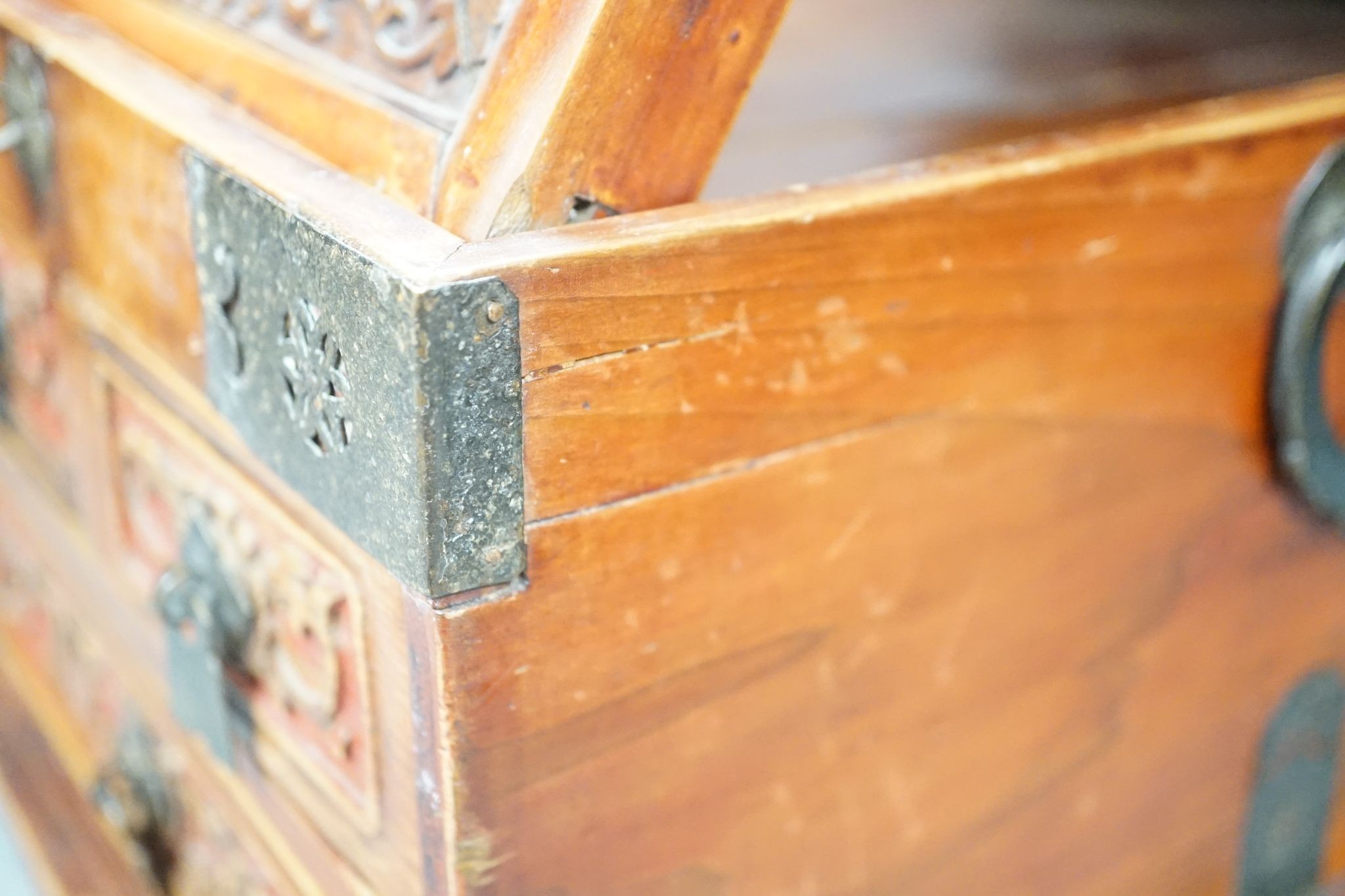 A Chinese cypress wood dressing box, 37cm